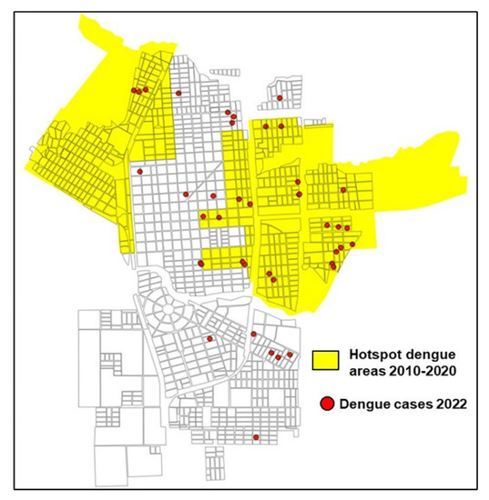 Evolution of Dengue hotspots throughout the study period (2010–2020) in Tartagal, Salta (Argentina).